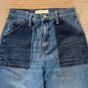 MOTHER The Patch Maven Heel Wide Leg  High Rise Jeans in Love Triangle Size 25